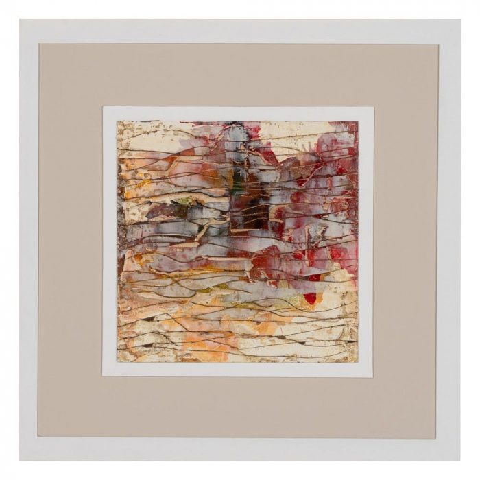 Set tablouri abstracte roșu portocaliu galben pictate manual 60x60 [3]