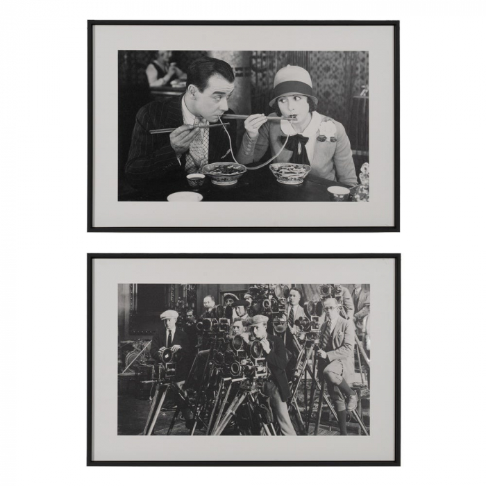 Set tablouri alb-negru film clasic studio restaurant 60x40 [1]