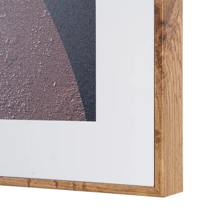 Set 2 tablouri decorative abstracte cu forme geometrice din MDF imprimat cu rama fag [7]