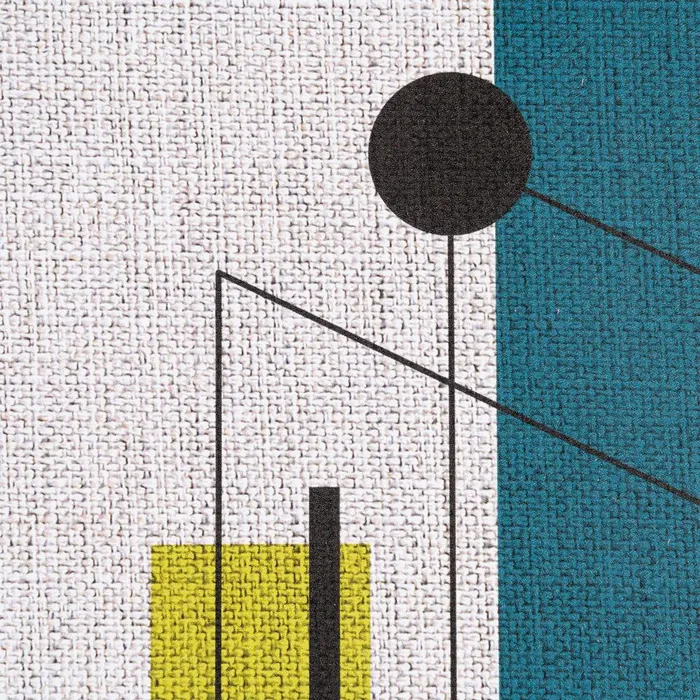 Set 2 tablouri decorative abstracte cu forme geometrice liniare si circulare din MDF imprimat cu rama fag [5]