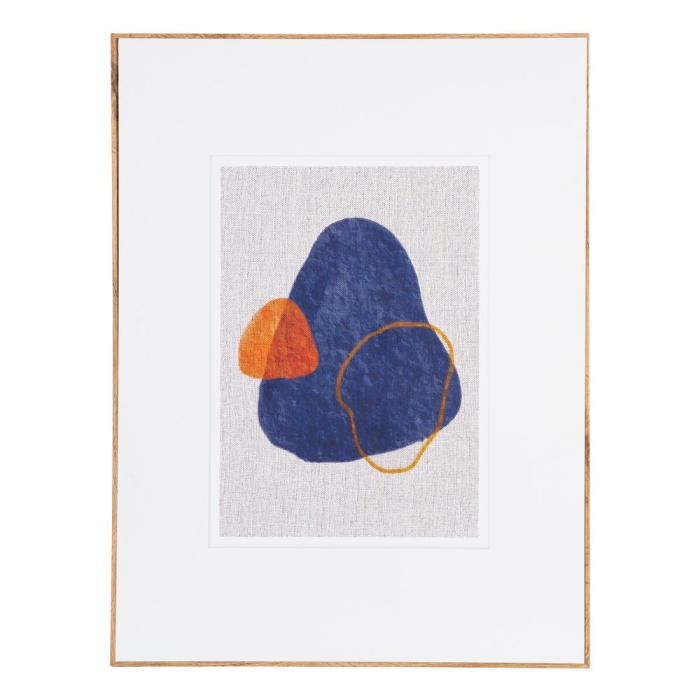 Set 2 tablouri decorative abstracte cu forme organice din MDF imprimat cu rama fag [2]