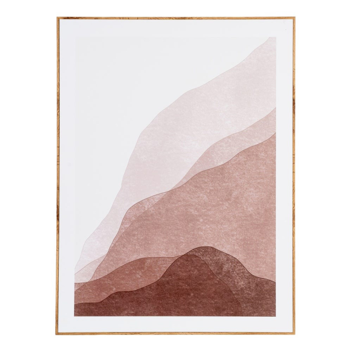 Set 2 tablouri decorative cu forme ondulate din MDF imprimat cu rama fag [3]