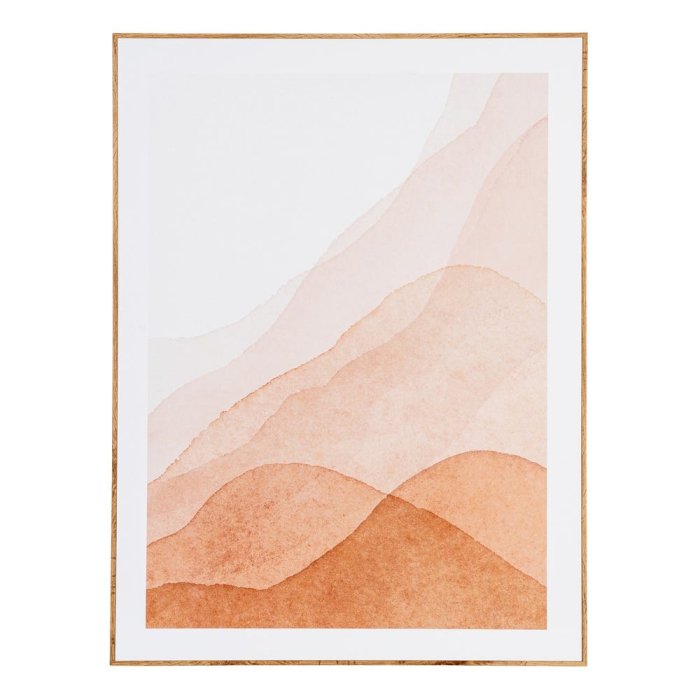 Set 2 tablouri decorative cu forme ondulate din MDF imprimat cu rama fag [2]