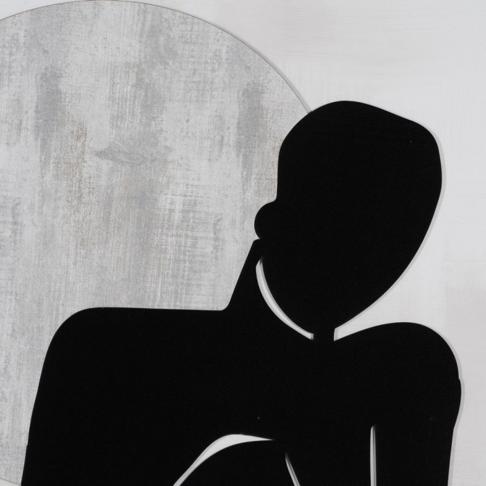 Set tablouri mari alb-negru siluete feminine argintiu 70x100 [6]