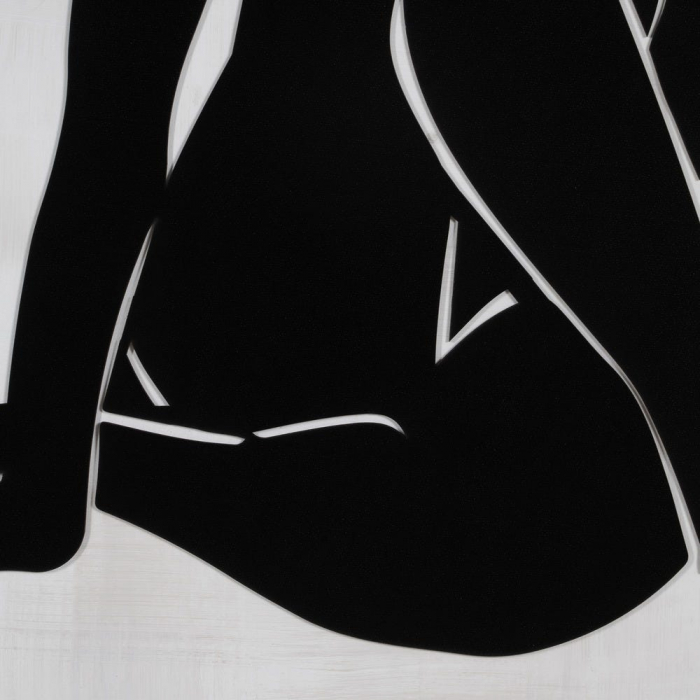 Set tablouri mari alb-negru siluete feminine argintiu 70x100 [7]