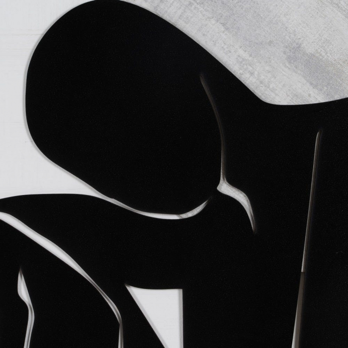 Set tablouri mari alb-negru siluete feminine argintiu 70x100 [4]