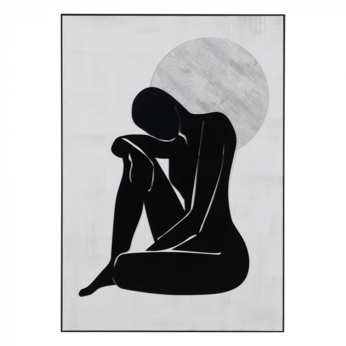 Set tablouri mari alb-negru siluete feminine argintiu 70x100 [2]