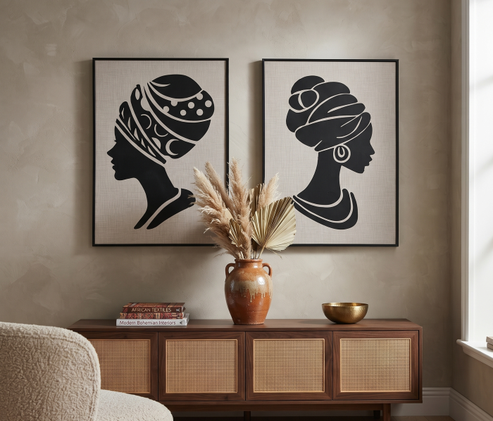 Set tablouri siluete feminine MDF decupaj artistic 50x70 cm [2]