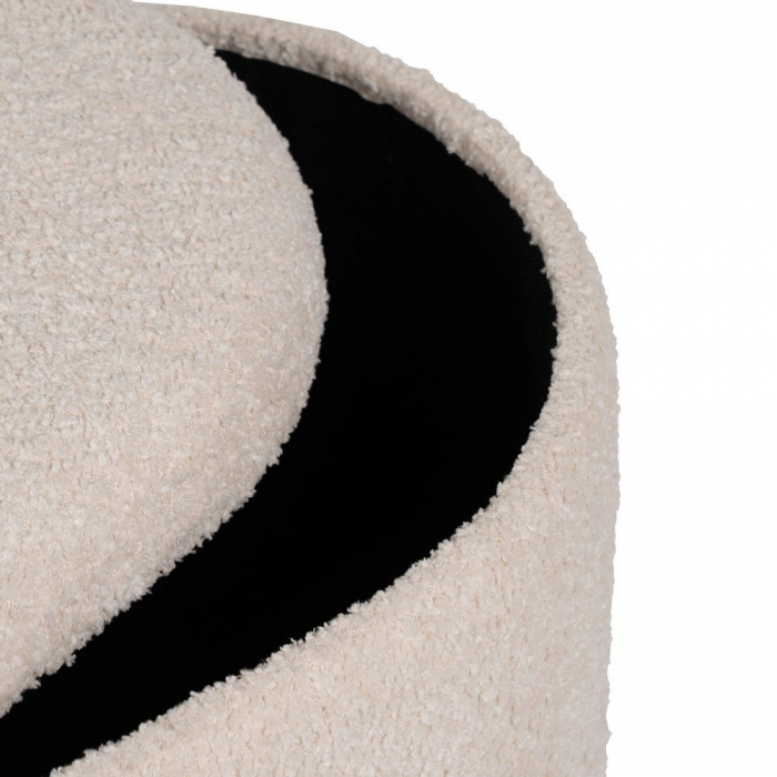 Set 2 taburete crem cu ladă boucle și bază lemn – design japandi [5]