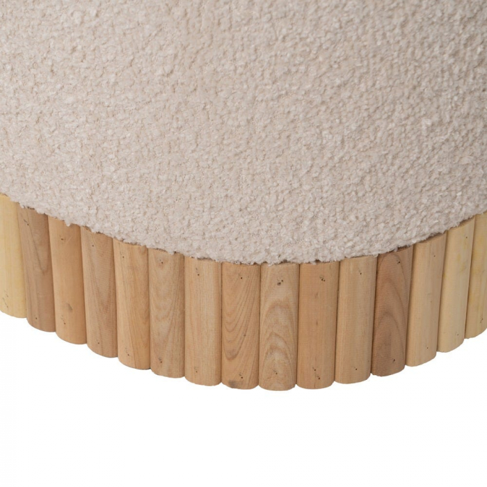 Set 2 taburete crem cu ladă boucle și bază lemn – design japandi [8]