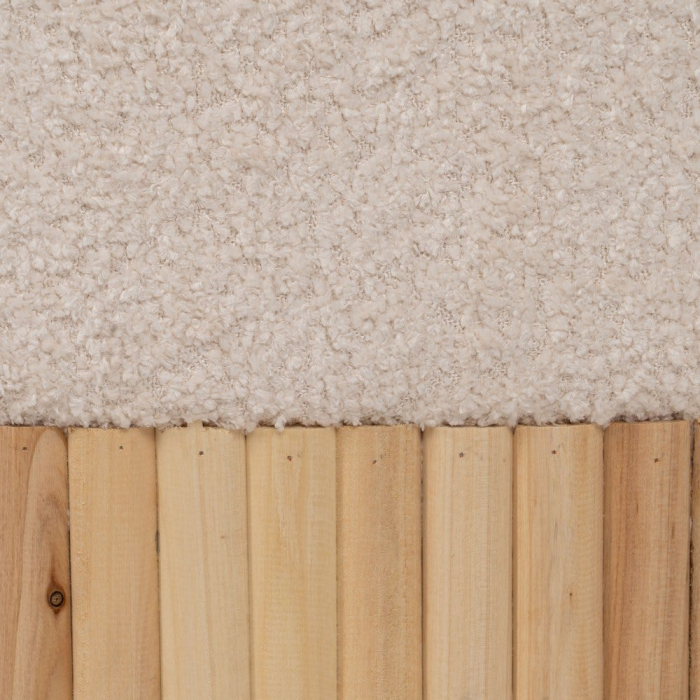 Set 2 taburete crem cu ladă boucle și bază lemn – design japandi [7]
