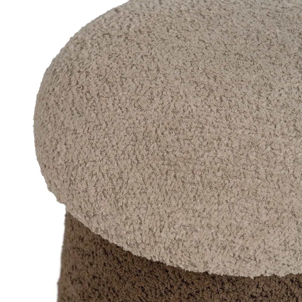 Set 2 Taburete Rotunde Maro și Bej - Stofă Tip Bucle | Creativdeco.ro [8]