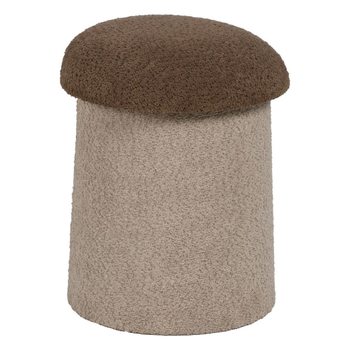 Set 2 Taburete Rotunde Maro și Bej - Stofă Tip Bucle | Creativdeco.ro [4]