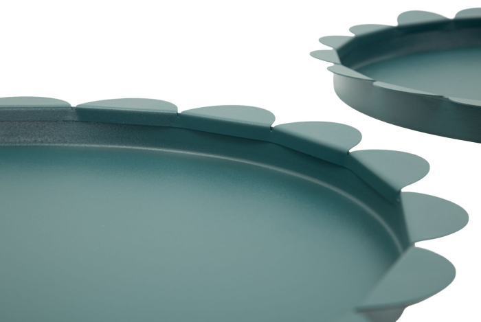 Set 2 tavi rotunde metalice verde petrol pentru living HORECA [4]