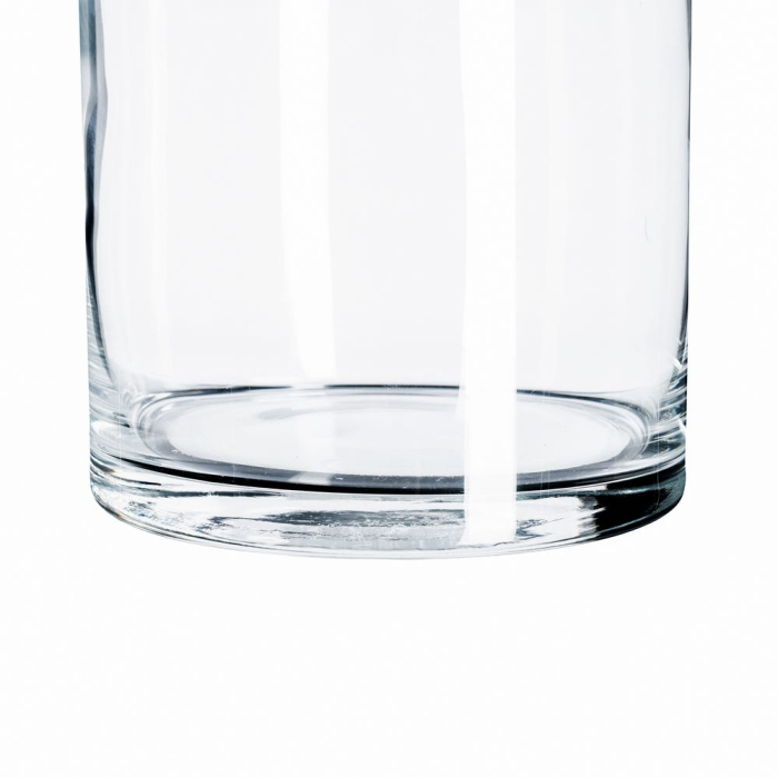 Set 2 vaze cilindrice joase din sticlă transparentă tăiată la cald pe o masă de marmură [3]