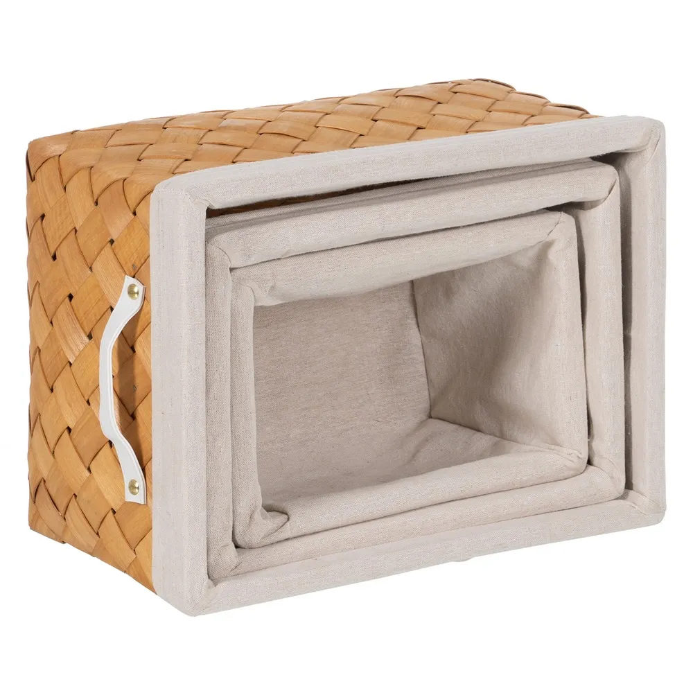 set 3 Cosuri Impletite Lemn CreativDeco - Accent Natural [2]