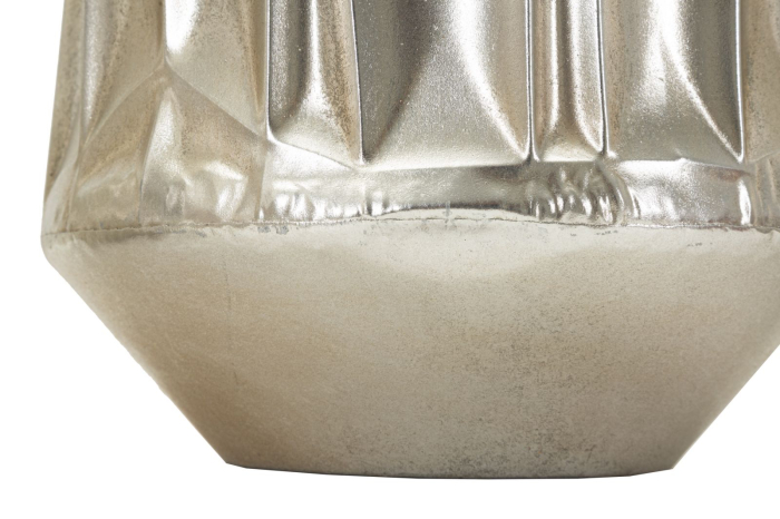 Set 3 ghivece decorative din metal argintiu cu relief fațetat în trei dimensiuni [5]