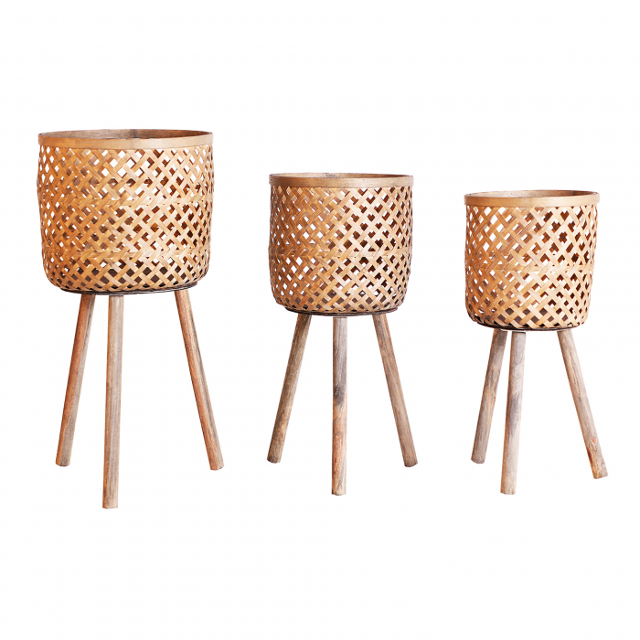 Ghivece Boho bambus|Decoratiuni premium gradina [1]