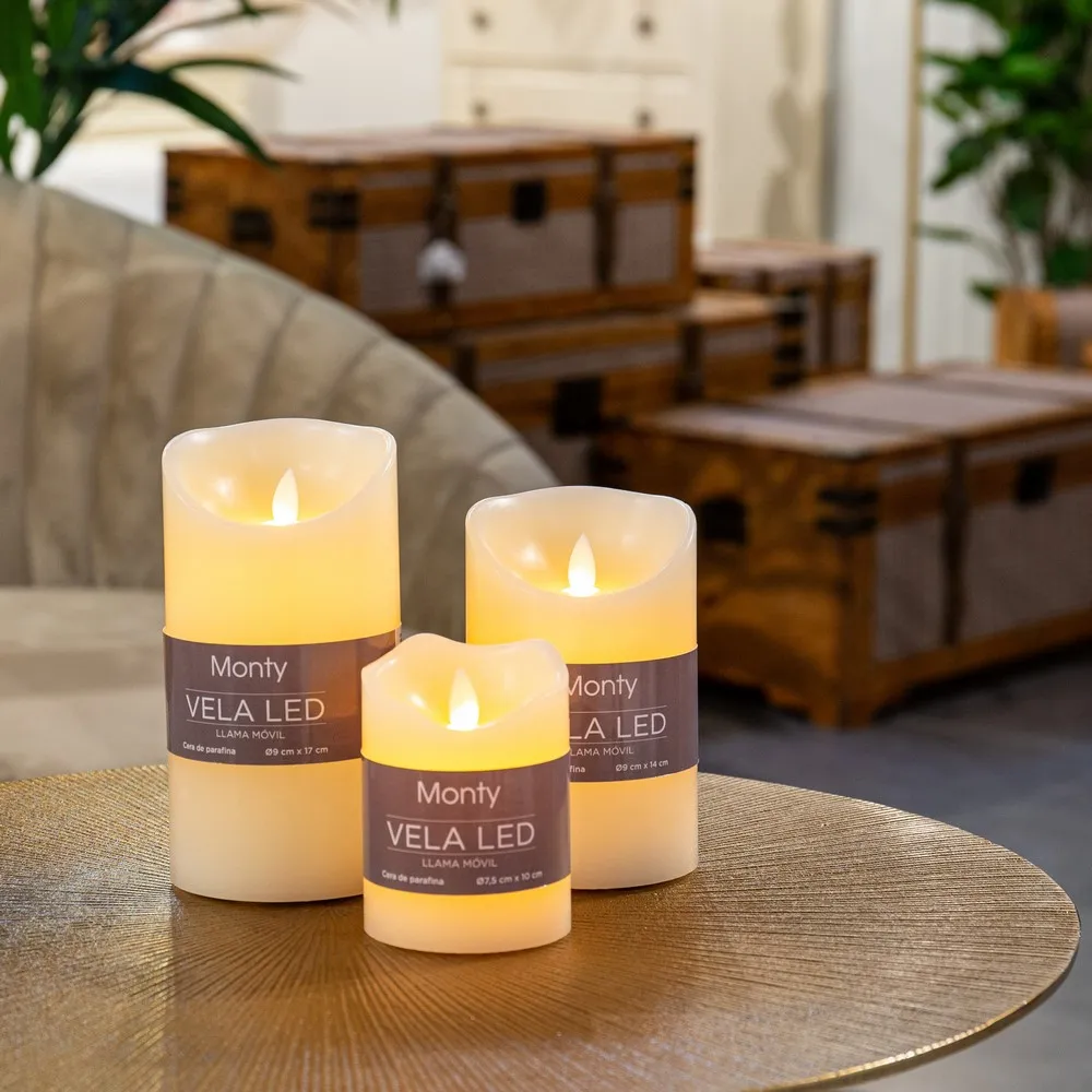 Set 3 Lumanari LED Crem Inalte | Decor Mese Festive [3]