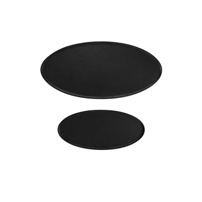 Set 3 măsuțe de cafea ovale din aluminiu turnat negru [2]