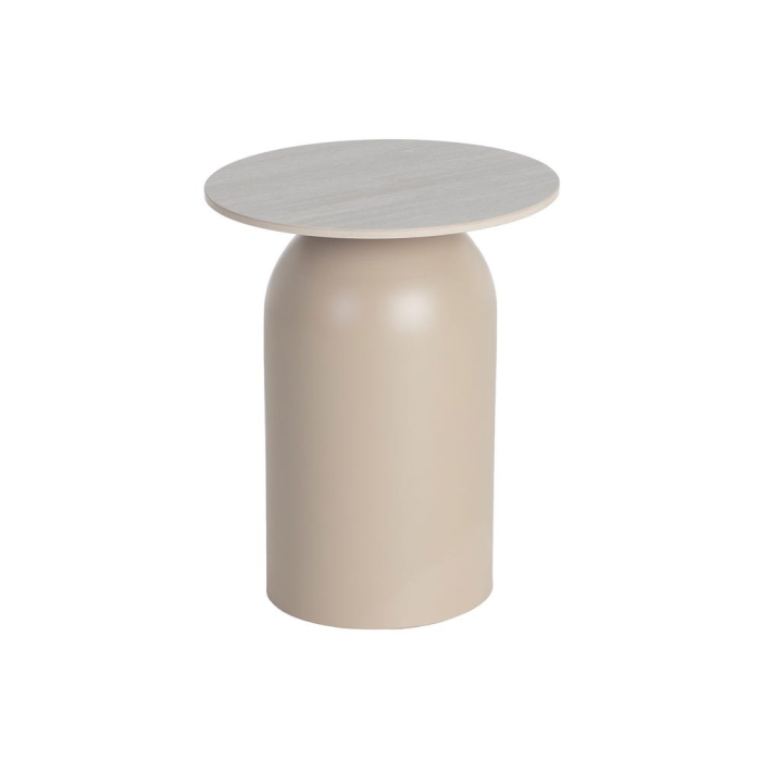 Set 3 măsuțe de cafea rotunde bej cu efect de travertin [10]