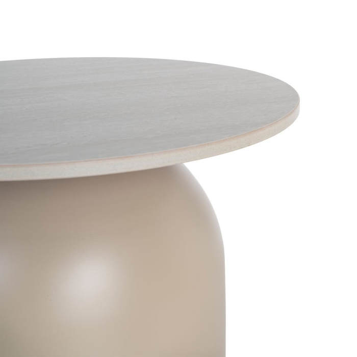 Set 3 măsuțe de cafea rotunde bej cu efect de travertin [5]