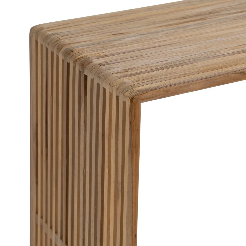 Set masute mici tec reciclat nesting, lamele verticale, design compact [5]