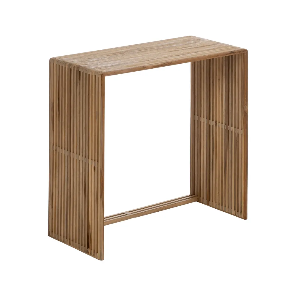 Set masute mici tec reciclat nesting, lamele verticale, design compact [3]