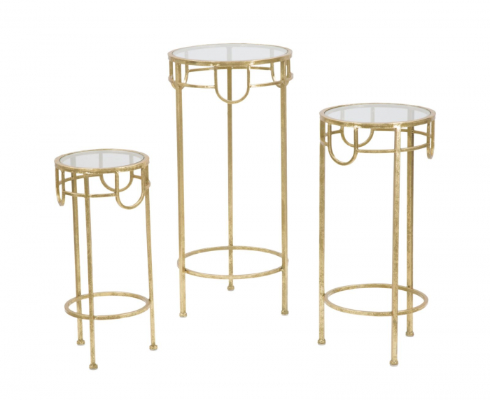 Masute Rotunde Aurii Design Inalt CreativDeco [1]