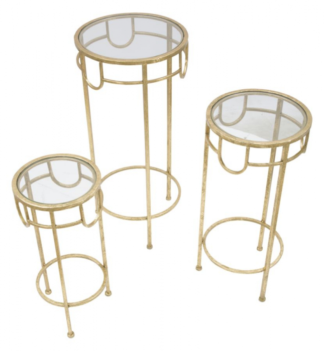 Masute Rotunde Aurii Design Inalt CreativDeco [3]