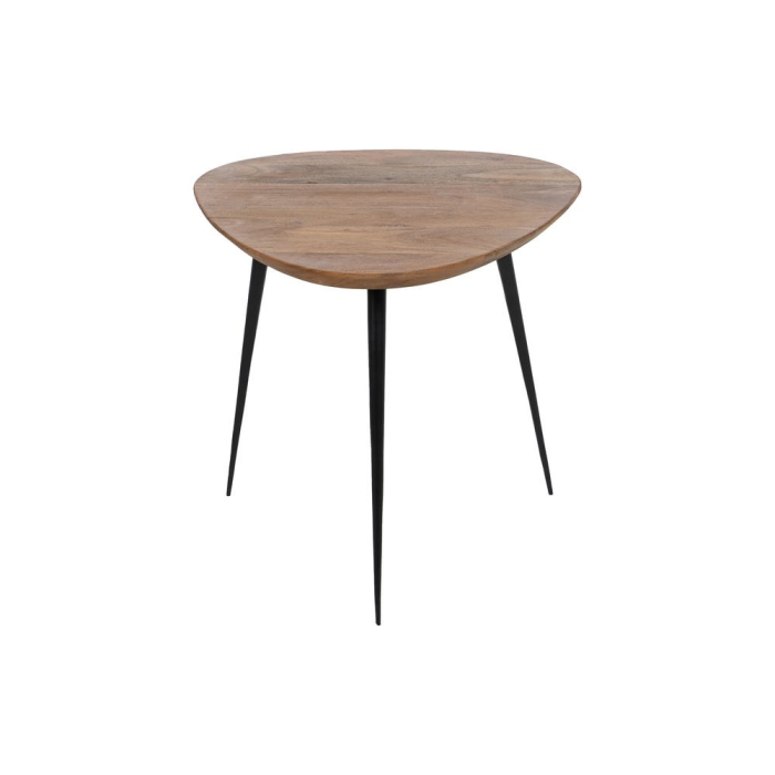 Set 3 Masute Lemn Acacia Natural, Picioare Negre Metal [4]