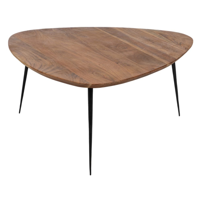 Set 3 Masute Lemn Acacia Natural, Picioare Negre Metal [6]