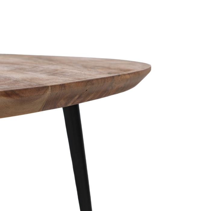 Set 3 Masute Lemn Acacia Natural, Picioare Negre Metal [9]