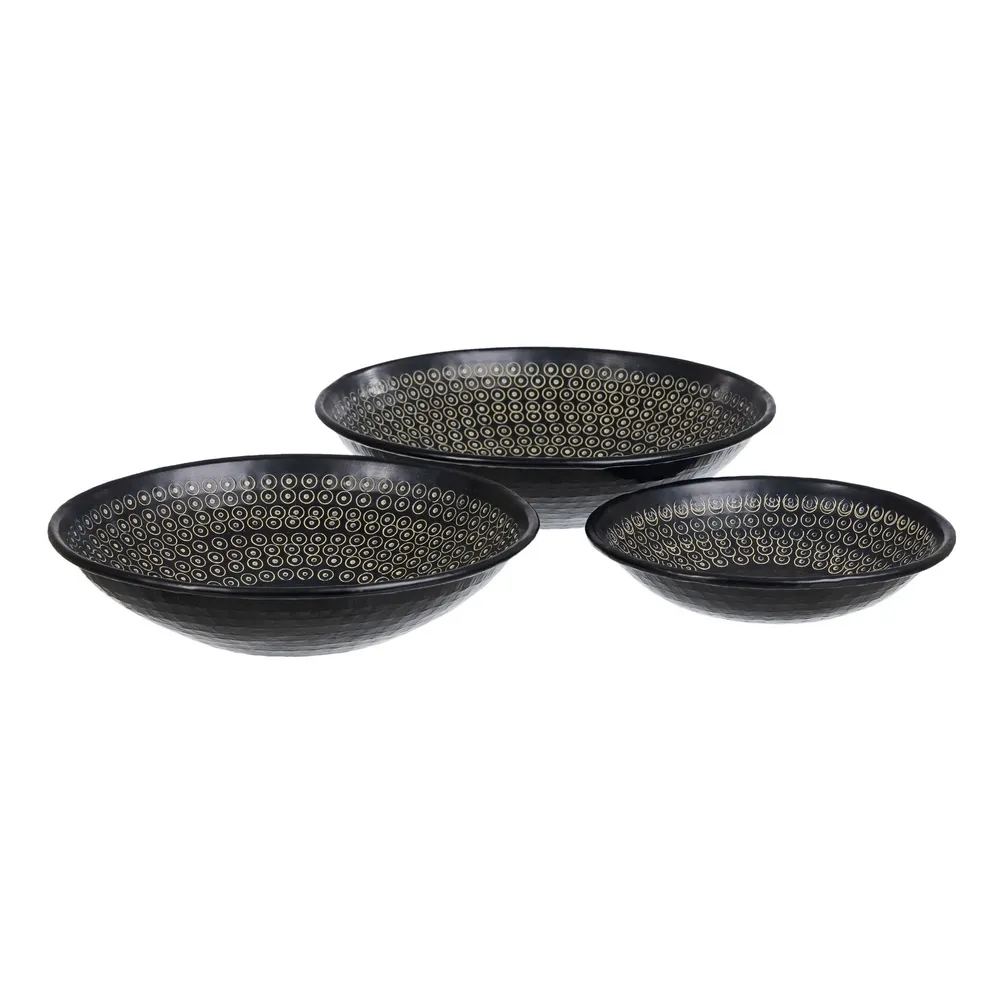 Set 3 boluri negre decorative | Accesorii de masa elegante [1]
