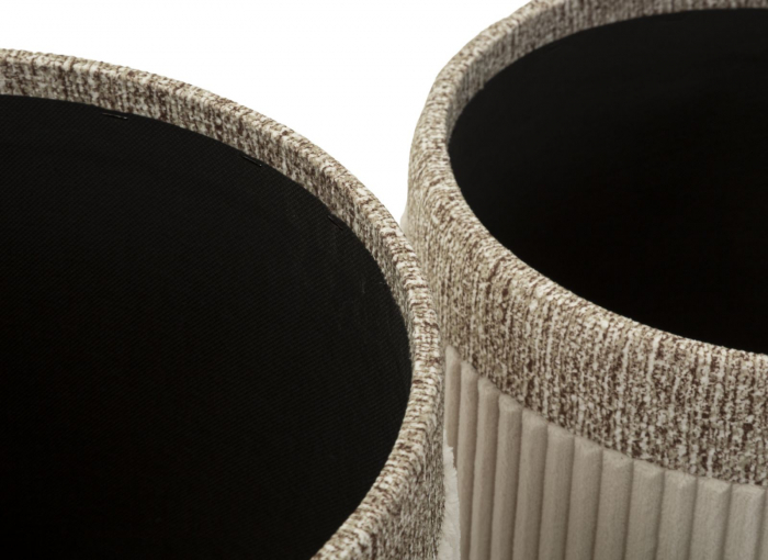 Set 3 pufuri cu spațiu de depozitare crem Cortina [7]