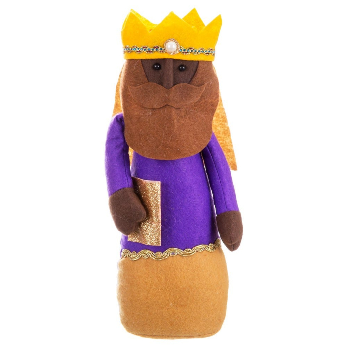 Set 3 regi magi cu tunici roșii cu paiete mantii în mov și albastru coroane aurii [3]