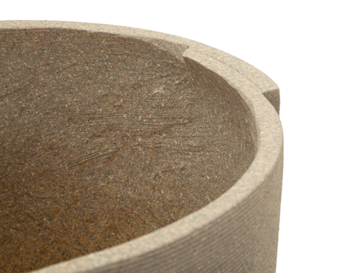 Set 3 suporturi pentru plante și flori exterior gri din rășină cu aspect mineral [4]