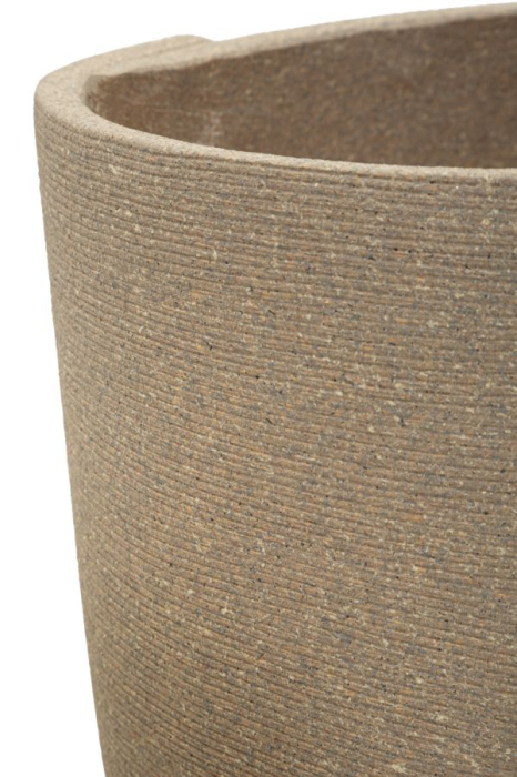 Set 3 suporturi pentru plante și flori exterior gri din rășină cu aspect mineral [5]