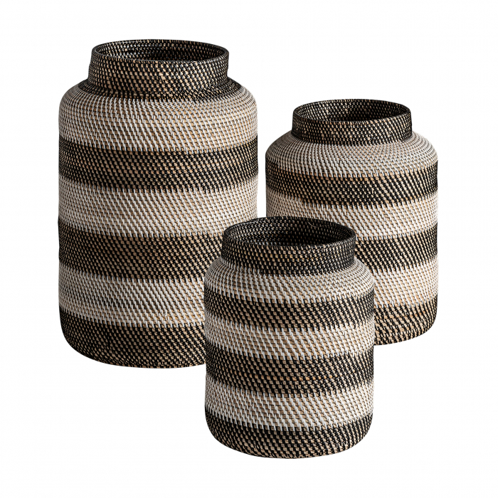 Set vaze etnice ratan maro si bej|Decoratiuni naturale [2]