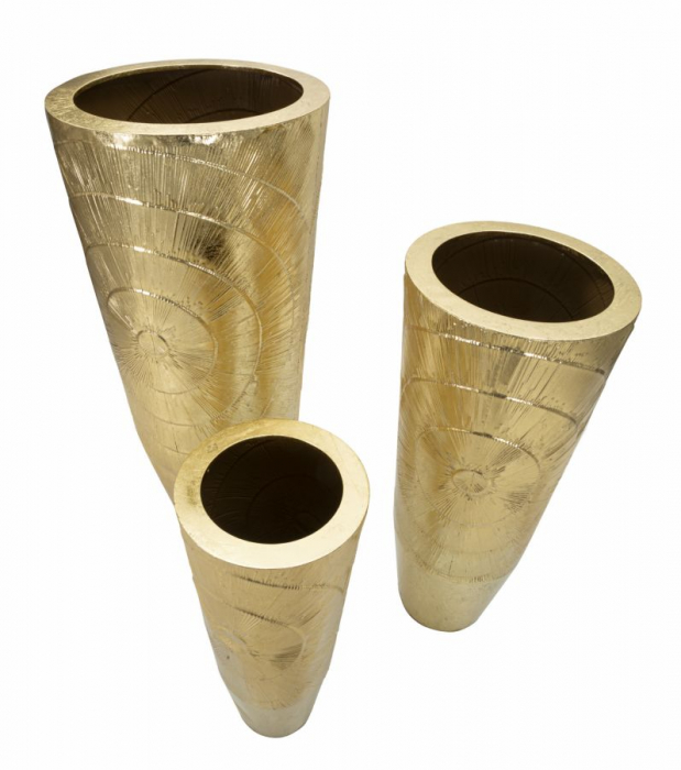 Set 3 Vaze Goldely Aluminiu Auriu - CreativDeco.ro [2]