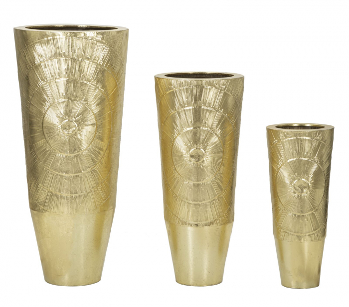 Set 3 Vaze Goldely Aluminiu Auriu - CreativDeco.ro [1]
