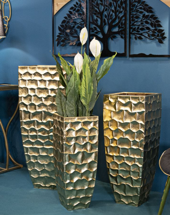 Set 3 Vaze Goldy Aluminiu Auriu - CreativDeco.ro [4]