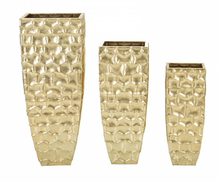 Set 3 Vaze Goldy Aluminiu Auriu - CreativDeco.ro [1]