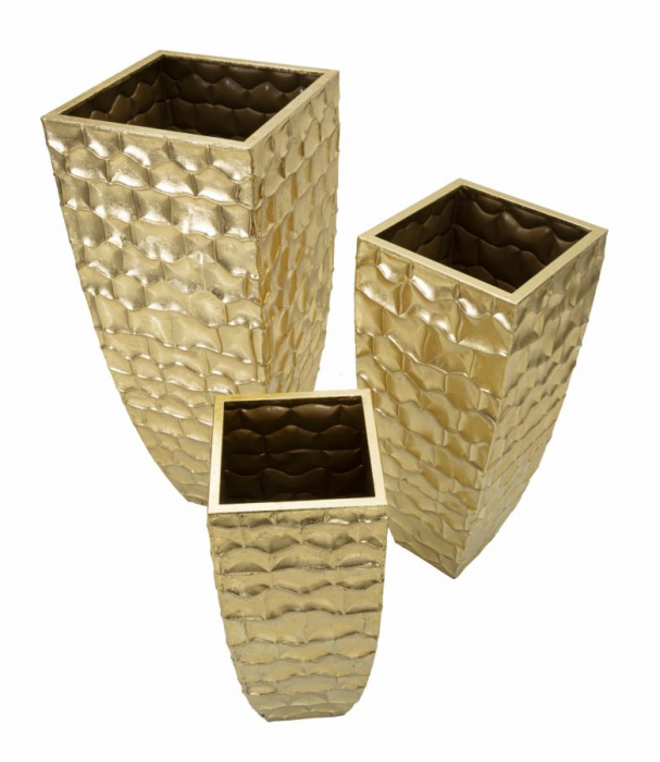 Set 3 Vaze Goldy Aluminiu Auriu - CreativDeco.ro [2]
