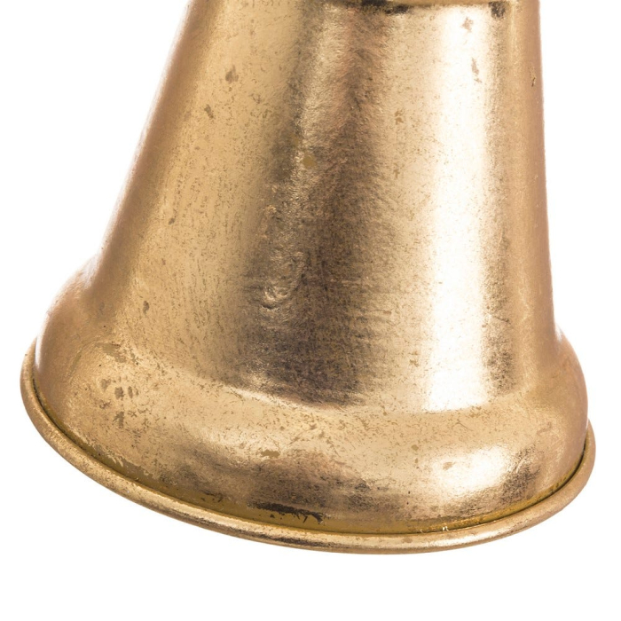 Set 4 clopote aurii din metal cu corp zvelt margine largă aspect de foiță veche și funie [2]