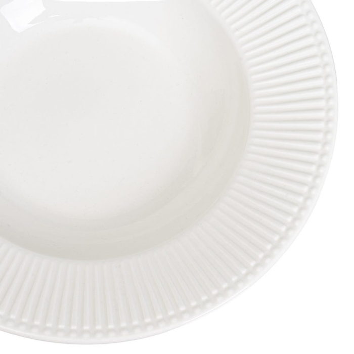 Set 4 farfurii adânci pentru supă din porțelan alb cu margine striată din colecția Lines de 22 cm [4]