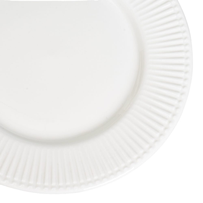 Set 4 farfurii de desert din porțelan alb cu margine striată din colecția Lines de 21 cm [3]