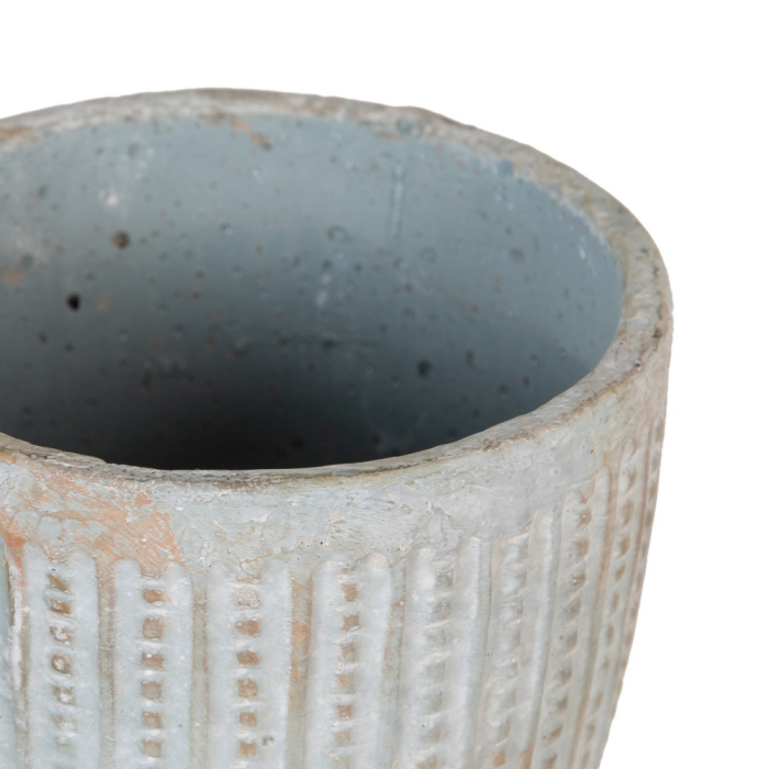 Set 4 ghivece decorative rotunde din ciment, formă cub mare [5]