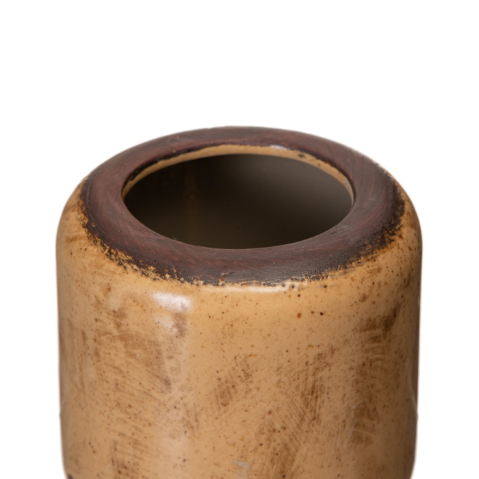 Set 4 ghivece decorative din ceramică maro cu glazură reactivă [3]
