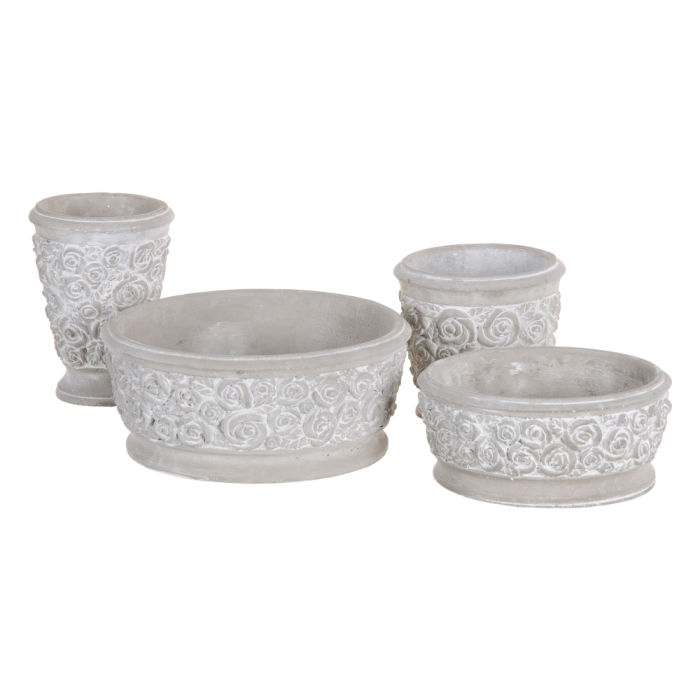 Set 4 ghivece decorative din ciment cu siluetă zveltă [5]